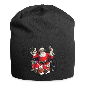 Lustiger Weihnachtsmann Foto Fotografieren - Jersey-Beanie - Schwarz - Vorne