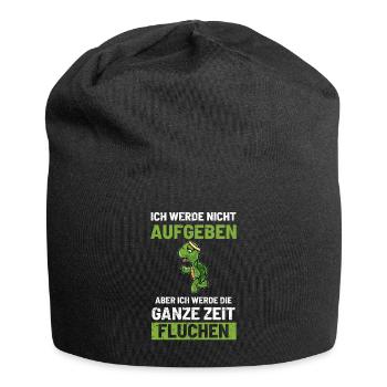 Ich werde nicht aufgeben - Jersey-Beanie - Schwarz - Vorne