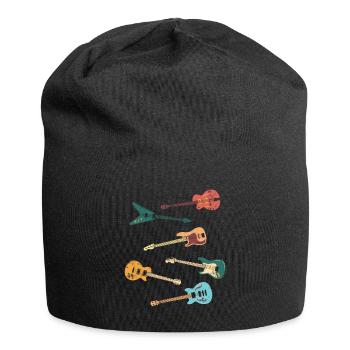 Vintage Distressed Look Classic Guitar Design - Jersey Beanie - black - Front