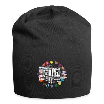 Reiki Begriffe Kristall Energie Steine - Jersey-Beanie - Schwarz - Vorne