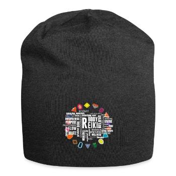 Reiki terms crystal energy stones - Jersey Beanie - charcoal grey - Front