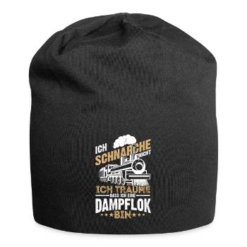 Ich Träume Dass Ich Eine Dampflok Bin Geschenk Zug - Jersey-Beanie - Schwarz - Vorne