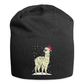 Lama alpaga de Noël - Bonnet en jersey - noir - Devant