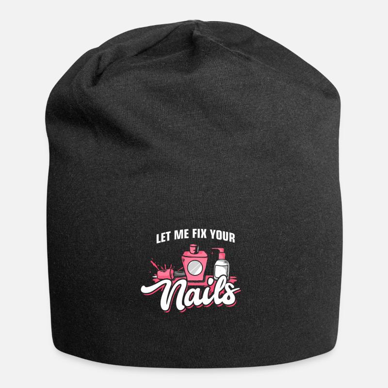 Nail designer manicure beautician fingernails - Jersey Beanie - black