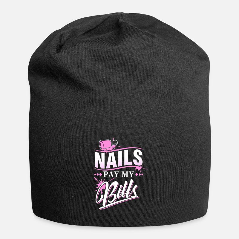 Nageldesigner Maniküre Kosmetikerin Fingernägel - Jersey-Beanie - Schwarz