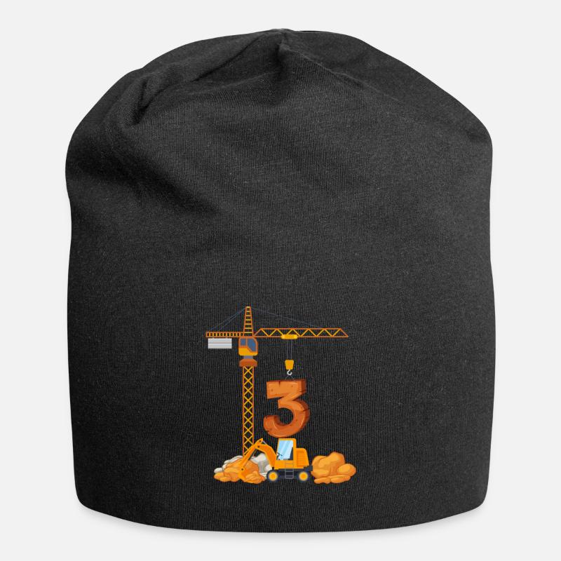 Cadeau d'anniversaire pelle 3 ans chantier - Bonnet en jersey - noir