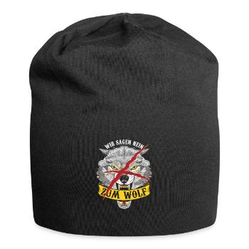 Wir Sagen Nein Zum Wolf Wildtier Prädator Geschenk - Jersey-Beanie - Schwarz - Vorne