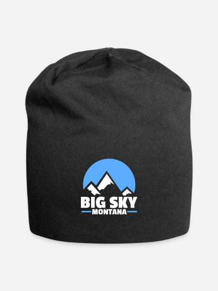Big Sky Montana Winter Skiurlaub Ski Geschenk - Jersey-Beanie - Schwarz