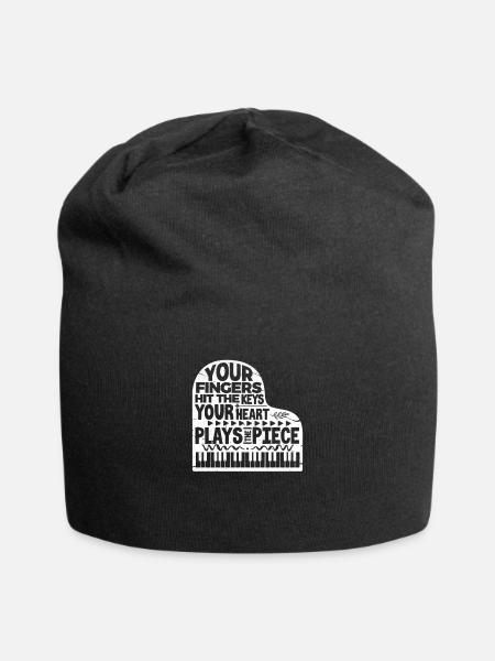 Piano - Jersey-Beanie - Schwarz