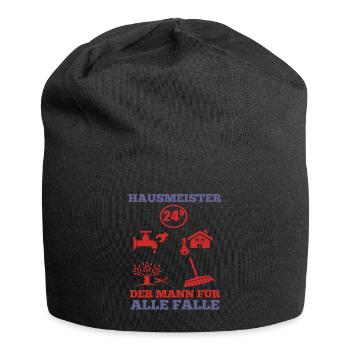 Hausmeister shirt der Mann für alle fälle Geschenk - Jersey-Beanie - Schwarz - Vorne