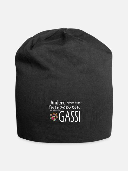 Hunde Gassi Haustier Therapie Tier Geschenk - Jersey-Beanie - Schwarz