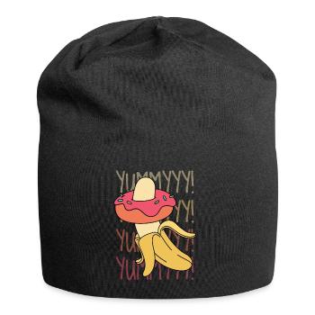 Banane Donut Yummy Lecker Lustiges - Jersey-Beanie - Schwarz - Vorne