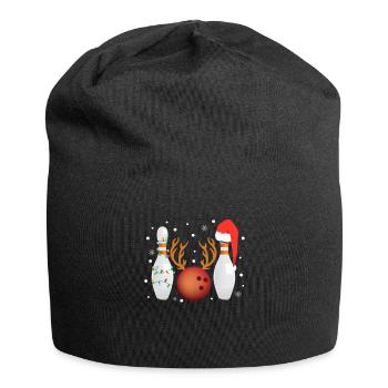 Weihnachten Bowling - Jersey-Beanie - Schwarz - Vorne