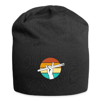 Schlagzeug Drummer Schlagzeuger Retro Geschenk - Jersey-Beanie - Schwarz - Vorne