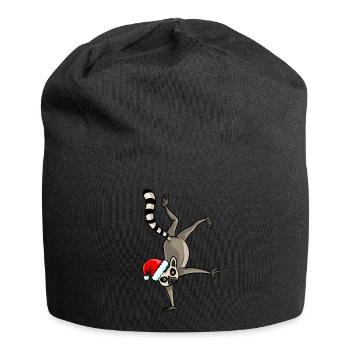 Lemur monkey Funny monkey Christmas - Jersey Beanie - black - Front