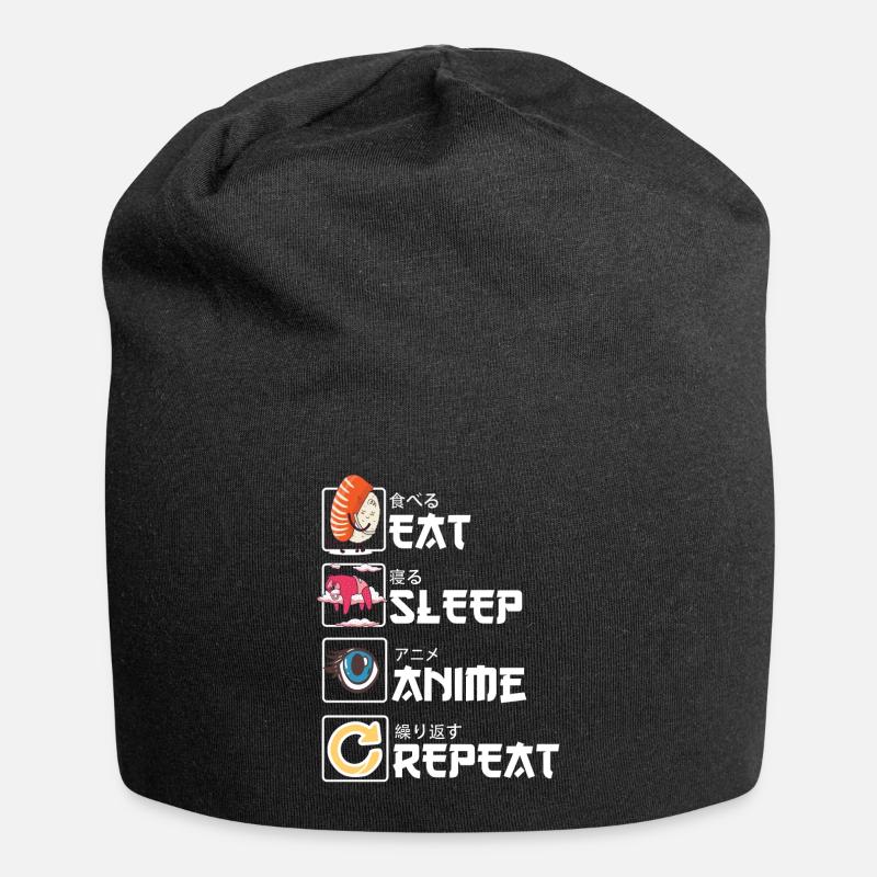 Anime Shirt - Jersey-Beanie - Schwarz