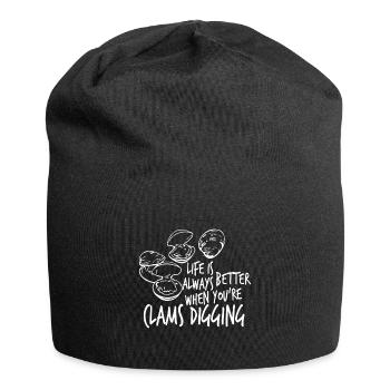 Das Leben ist besser, wenn Sie Muscheln graben - Jersey-Beanie - Schwarz - Vorne
