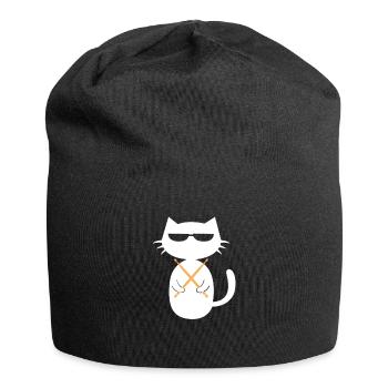 Drums Cat Drummer Pet Drummer - Bonnet en jersey - noir - Devant