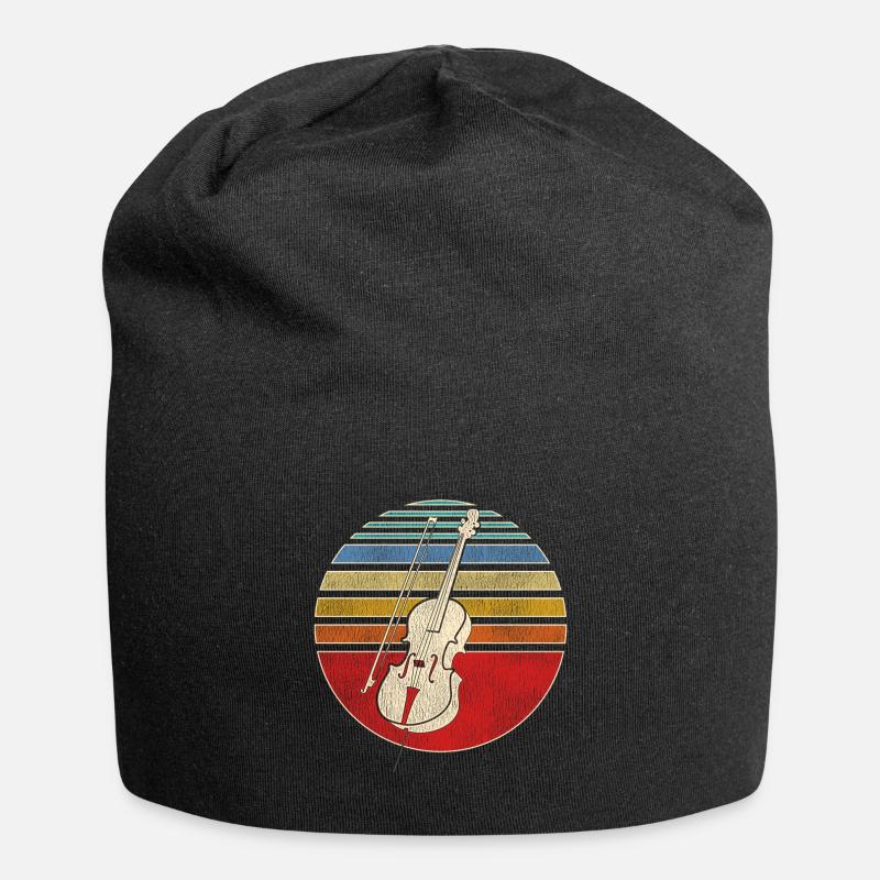 Cello Musikinstrument - Jersey-Beanie - Schwarz