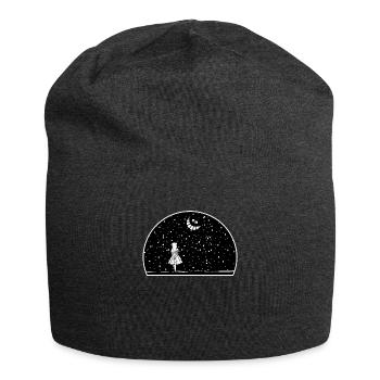 Wonderland starry night - Jersey Beanie - charcoal grey - Front