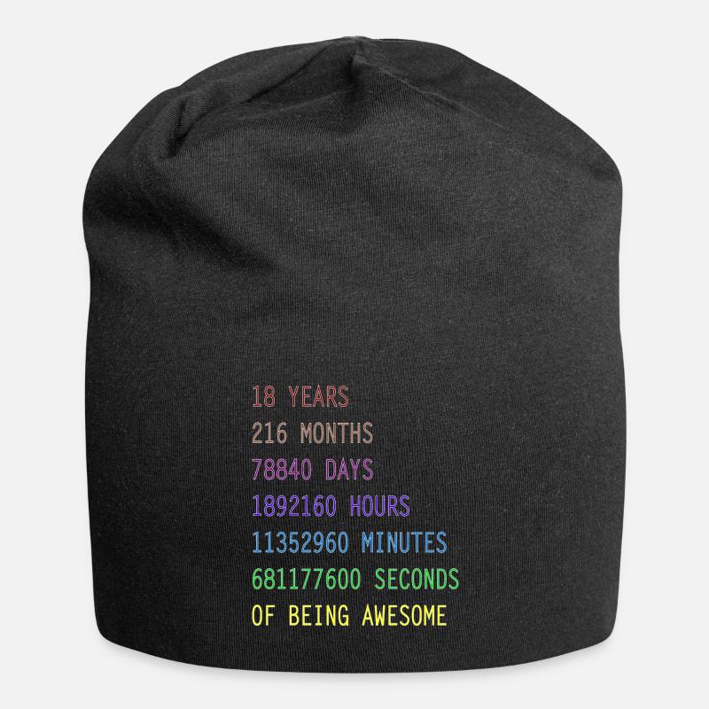 Tshirt cadeau anniversaire 18 ans - Bonnet en jersey - noir