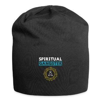 Meditierender buddhistischer spiritueller Gangsta - Jersey-Beanie - Schwarz - Vorne