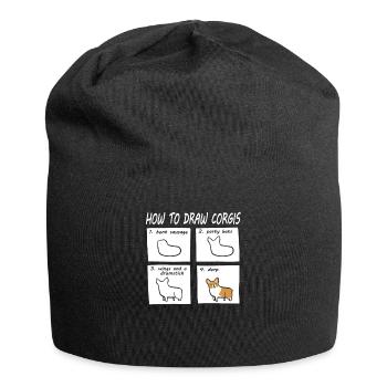 corgi - Jersey Beanie - black - Front