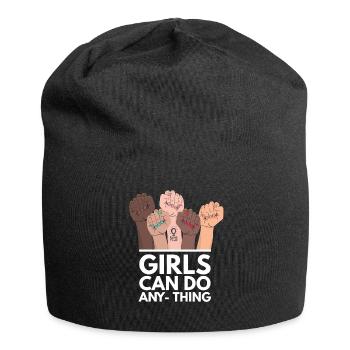Girls can do Anything Frauenpower Feminismus Frau - Jersey-Beanie - Schwarz - Vorne