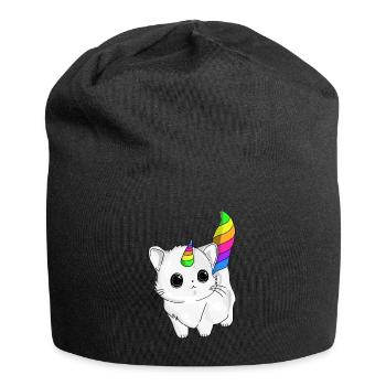 Caticorn cute cat unicorn - Jersey Beanie - black - Front