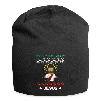Happy Birthday Jesus Christmas - Jersey Beanie - black - Front