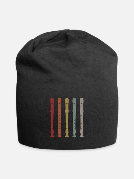 Blockflöte Flöte - Jersey-Beanie - Schwarz