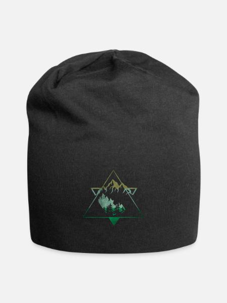 Montagnes et arbres montagnes et arbres - Bonnet en jersey - noir