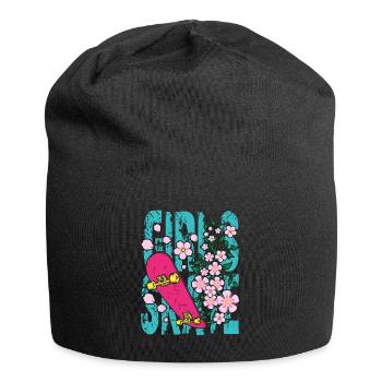 Cadeau drôle de fille de skateboard filles - Bonnet en jersey - noir - Devant