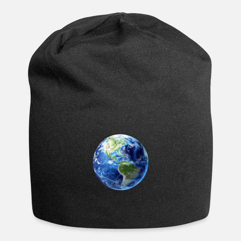 Planet Erde - Jersey-Beanie - Schwarz
