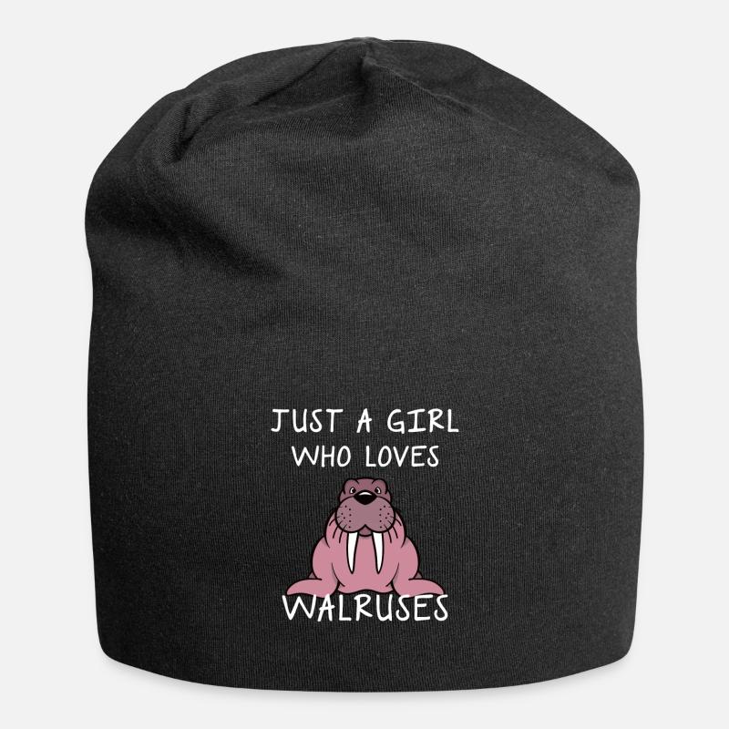 Walross Seelöwe Robbe Meer Seekuh Geschenk - Jersey-Beanie - Schwarz