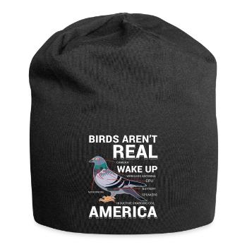 Pigeons De Conspiration Drôle - Bonnet en jersey - noir - Devant