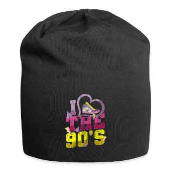 , J'aime les années 90 - Bonnet en jersey - noir - Devant