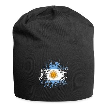 Argentinien Flagge Musik - Jersey-Beanie - Schwarz - Vorne