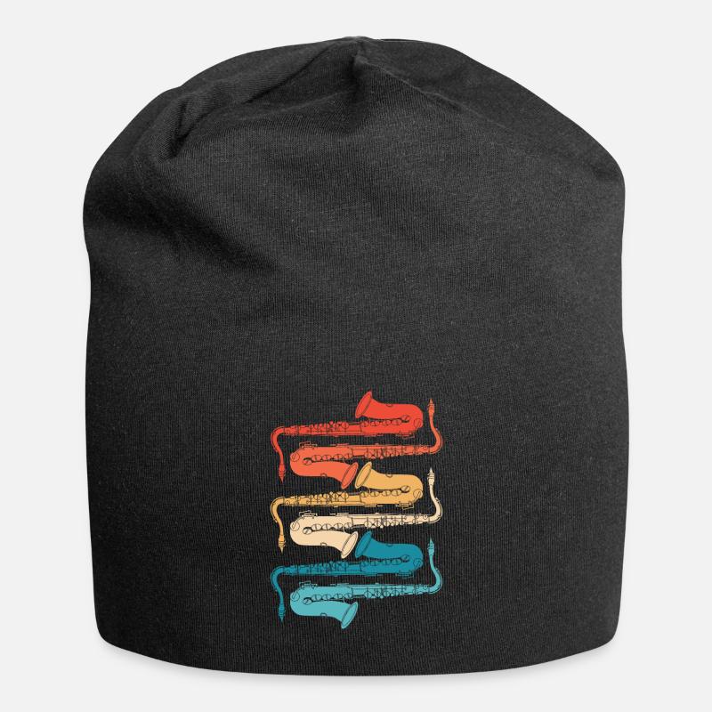Saxophon - Jersey-Beanie - Schwarz
