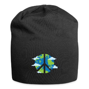 Save the Planet Weltfrieden Umweltfreundlich - Jersey-Beanie - Schwarz - Vorne