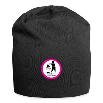 Gegen Nazis - FCK NZS - Halte deine Umwelt Sauber - Jersey-Beanie - Schwarz - Vorne
