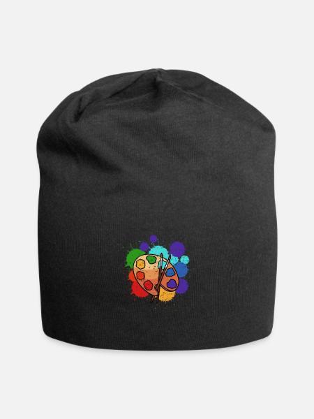 Künstler-Malpalette - Jersey-Beanie - Schwarz