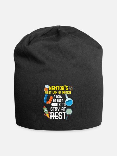 Physik - Erstes newtonsches Gesetz - Jersey-Beanie - Schwarz