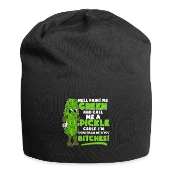Lustiges Nenn Mich Gurke Essiggurke Gürkchen Witz - Jersey-Beanie - Schwarz - Vorne