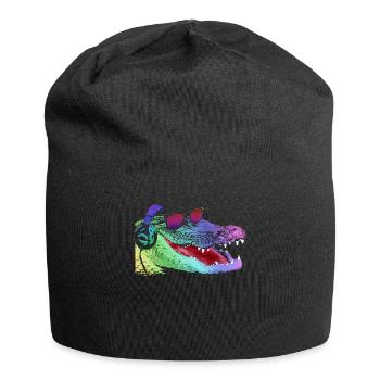 Cool Neon Alligator DJ - Jersey Beanie - black - Front