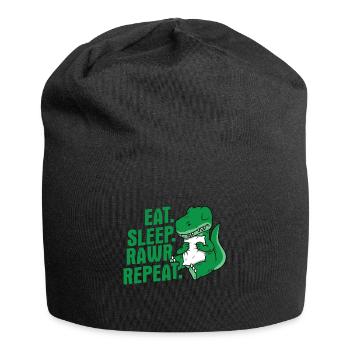 Eat Sleep Rawr Repeat Sweet Dinosaur Gift - Jersey Beanie - black - Front