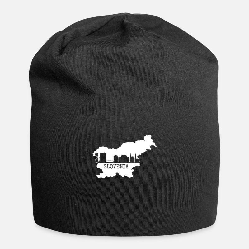 Slowenien - Jersey-Beanie - Schwarz