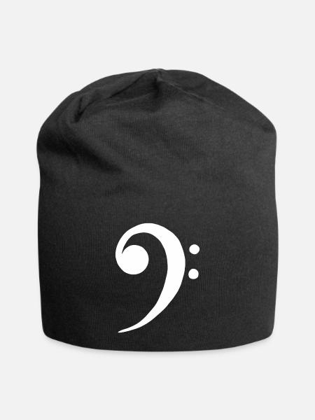 Bass Clef Bass Clef Clef Bassist - Jersey Beanie - black