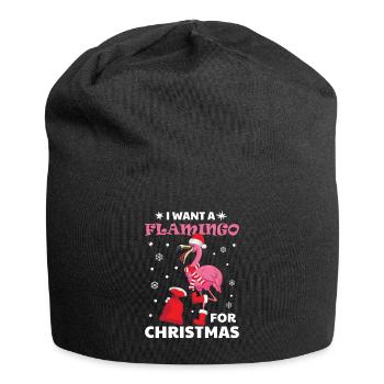 I Want A Flamingo For Christmas Shirt Ugly Xmas - Jersey-Beanie - Schwarz - Vorne