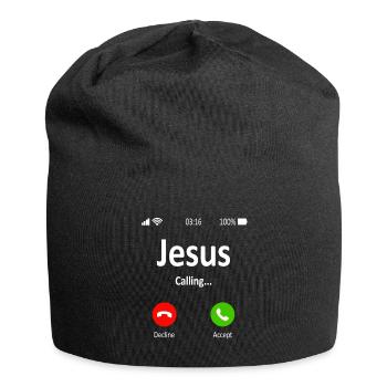 Jesus Is Calling Funny Religious Gift - Jersey Beanie - black - Front